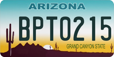 AZ license plate BPT0215