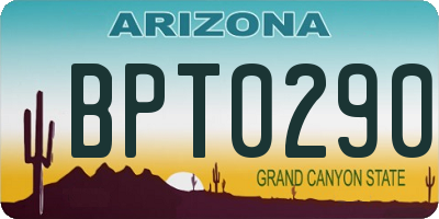 AZ license plate BPT0290