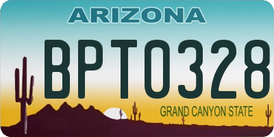 AZ license plate BPT0328