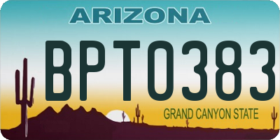 AZ license plate BPT0383