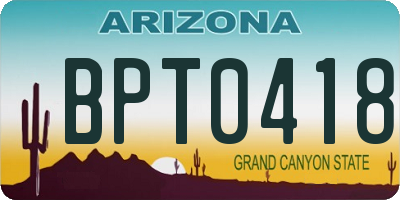 AZ license plate BPT0418