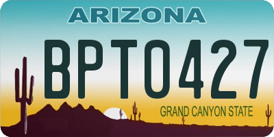 AZ license plate BPT0427