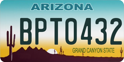 AZ license plate BPT0432