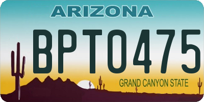 AZ license plate BPT0475