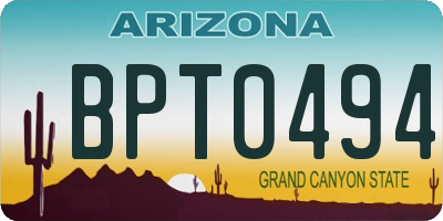 AZ license plate BPT0494