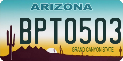 AZ license plate BPT0503