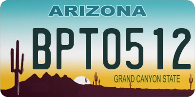 AZ license plate BPT0512