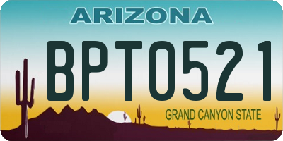 AZ license plate BPT0521