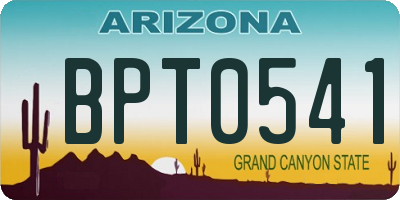 AZ license plate BPT0541