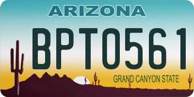 AZ license plate BPT0561