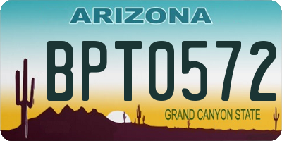 AZ license plate BPT0572