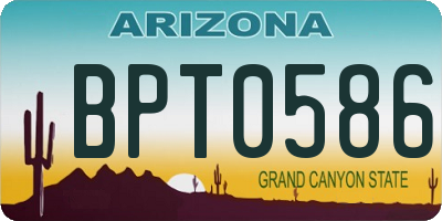 AZ license plate BPT0586