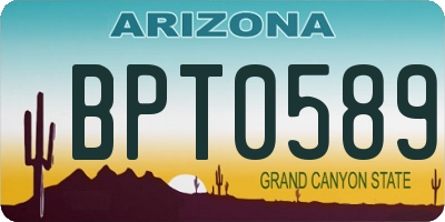 AZ license plate BPT0589