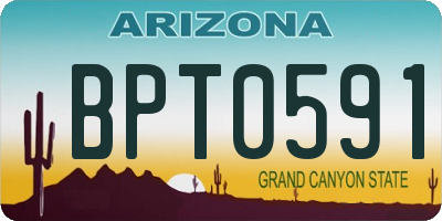 AZ license plate BPT0591