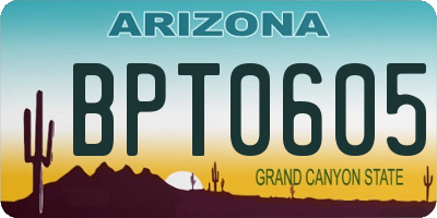AZ license plate BPT0605