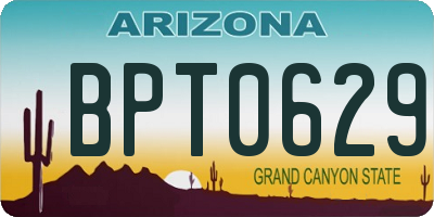 AZ license plate BPT0629