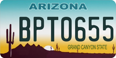 AZ license plate BPT0655