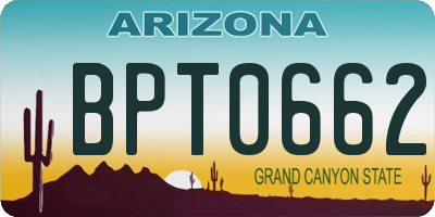 AZ license plate BPT0662