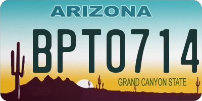 AZ license plate BPT0714