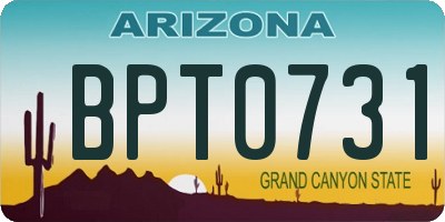 AZ license plate BPT0731