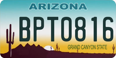 AZ license plate BPT0816
