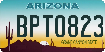 AZ license plate BPT0823