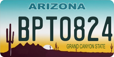 AZ license plate BPT0824