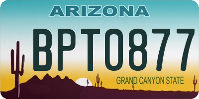 AZ license plate BPT0877