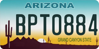 AZ license plate BPT0884