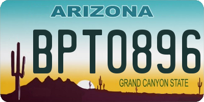 AZ license plate BPT0896