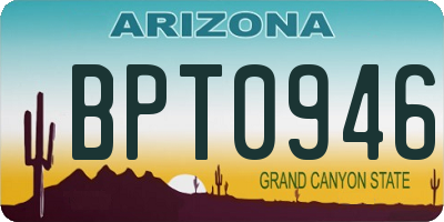 AZ license plate BPT0946