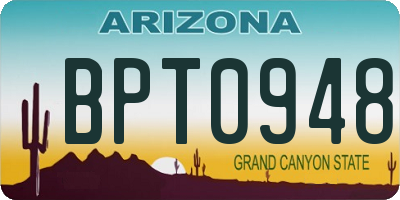AZ license plate BPT0948