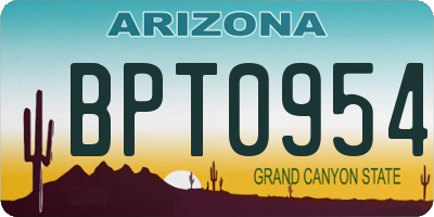 AZ license plate BPT0954