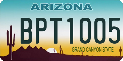 AZ license plate BPT1005