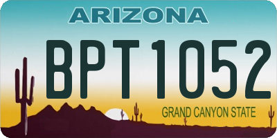 AZ license plate BPT1052