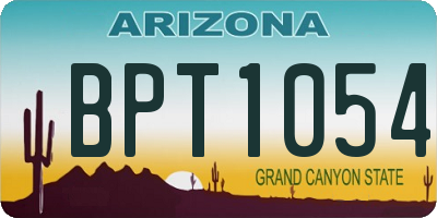 AZ license plate BPT1054