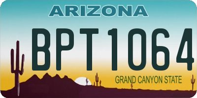 AZ license plate BPT1064