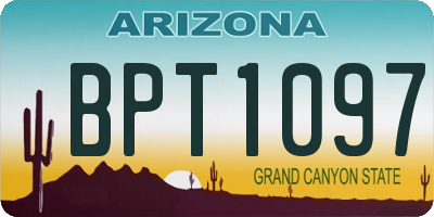 AZ license plate BPT1097