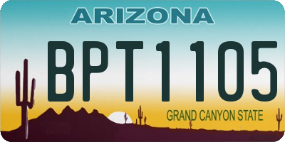 AZ license plate BPT1105