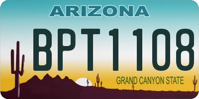 AZ license plate BPT1108