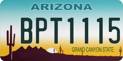 AZ license plate BPT1115