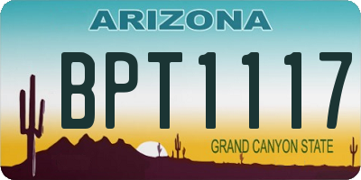 AZ license plate BPT1117