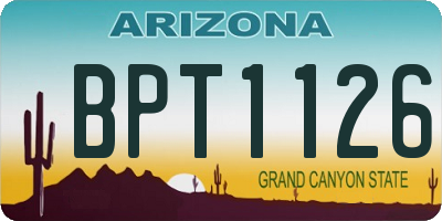 AZ license plate BPT1126
