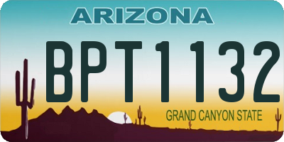 AZ license plate BPT1132