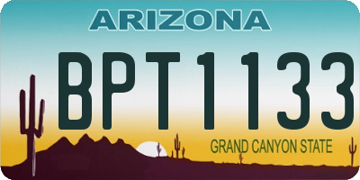 AZ license plate BPT1133