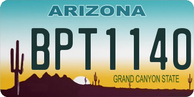 AZ license plate BPT1140
