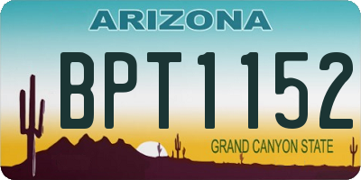 AZ license plate BPT1152