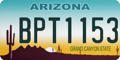 AZ license plate BPT1153