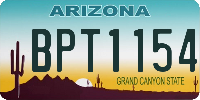 AZ license plate BPT1154