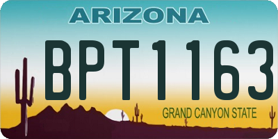AZ license plate BPT1163